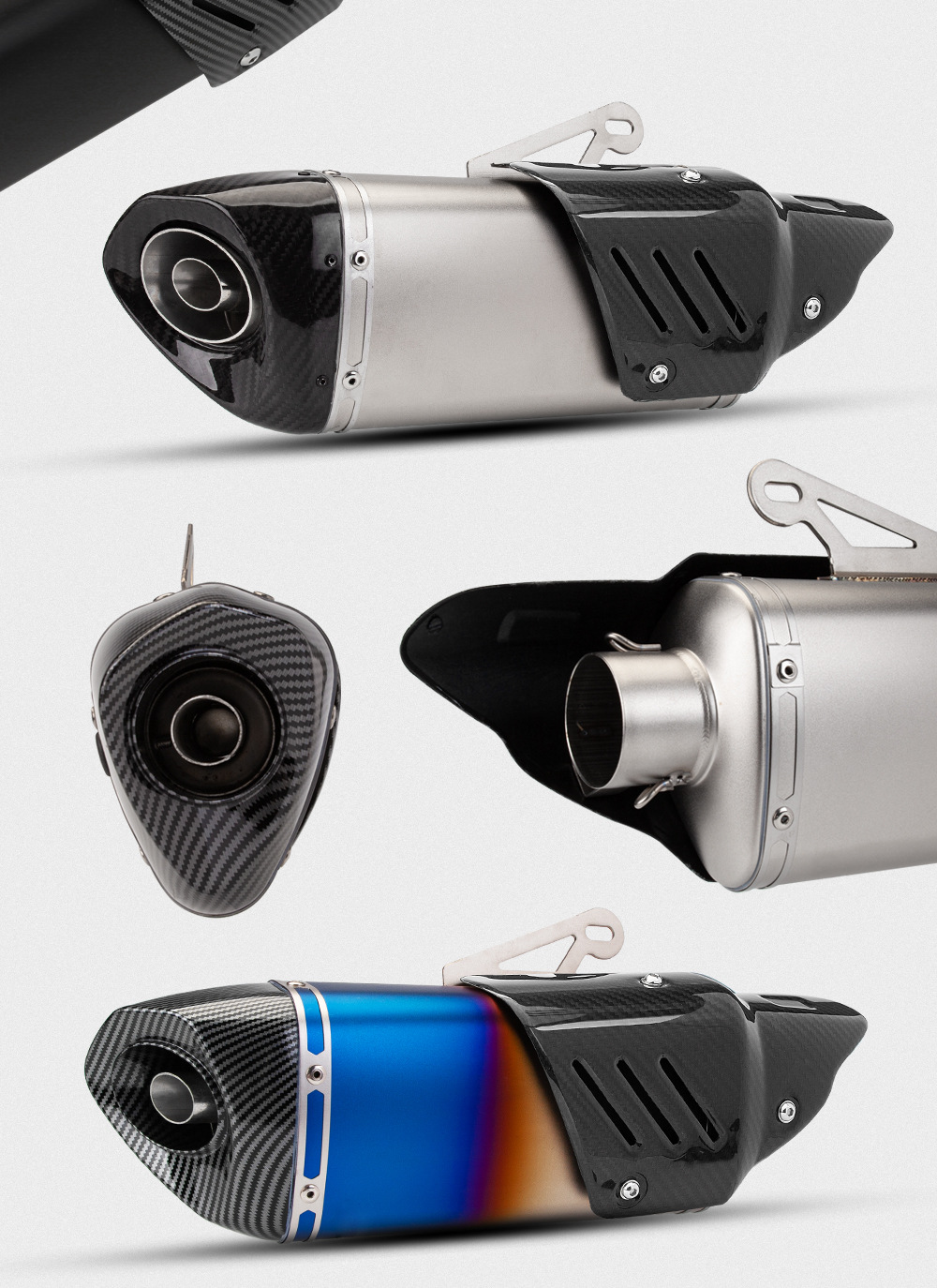 Motorcycle universal exhaust pipe Z900 R3 MT07 Z 400 450SR K11 round tail exhaust tail section