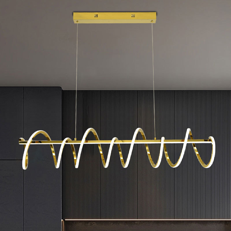 Candelabro de restaurante de mesa de comedor de arte de alta gama de diseño, candelabro de bar de recepción de isla moderna de lujo ligero italiano