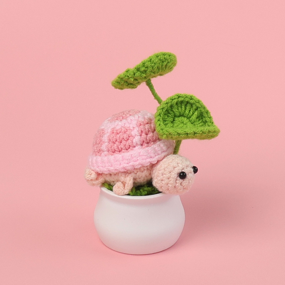 Tortuga en maceta - rosa