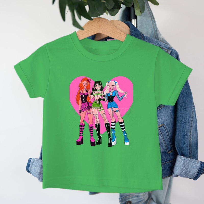 クロスボーダー KPop デーモンハンターデーモンハンターグループプリントコットン Tシャツ夏のファッション子供カジュアル半袖|undefined