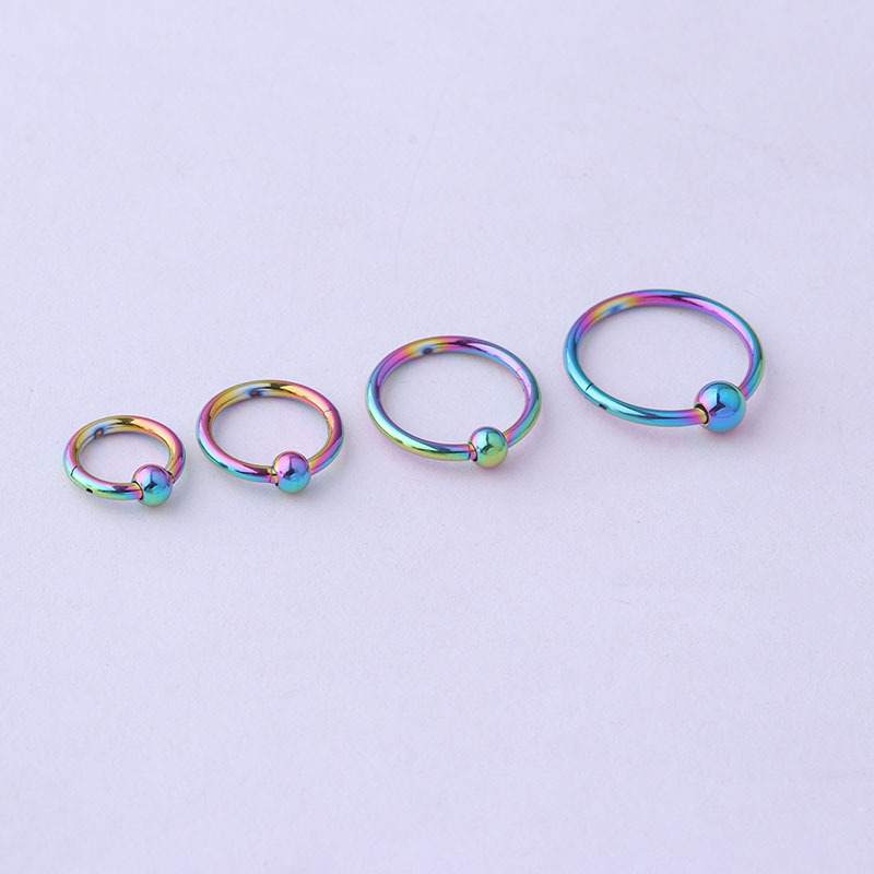 316L Stainless Steel Nose Rings & Studs Circle Waterproof Non Tarnish Surgical Steel Women'S Unisex display picture 1