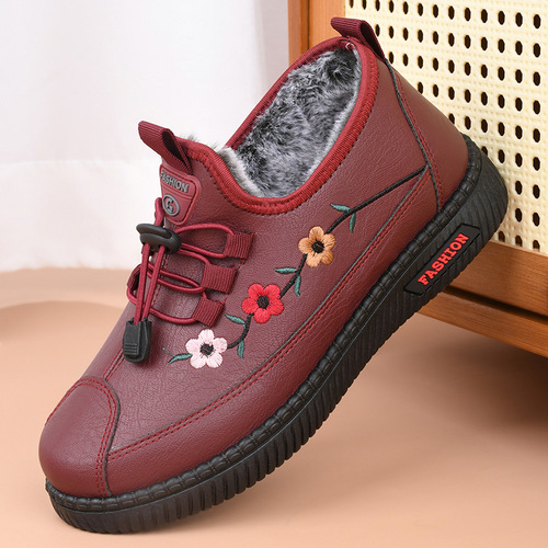 New winter mother's cotton shoes for women with velvet and thickening to keep warm and soft-soled, waterproof and non-slip, middle-aged and elderly snow boots