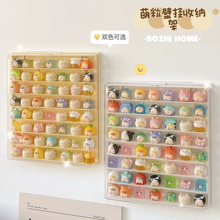 萌粒展示盒手办展示柜挂墙盲盒收纳展示架亚克力透明小摆件陈列架