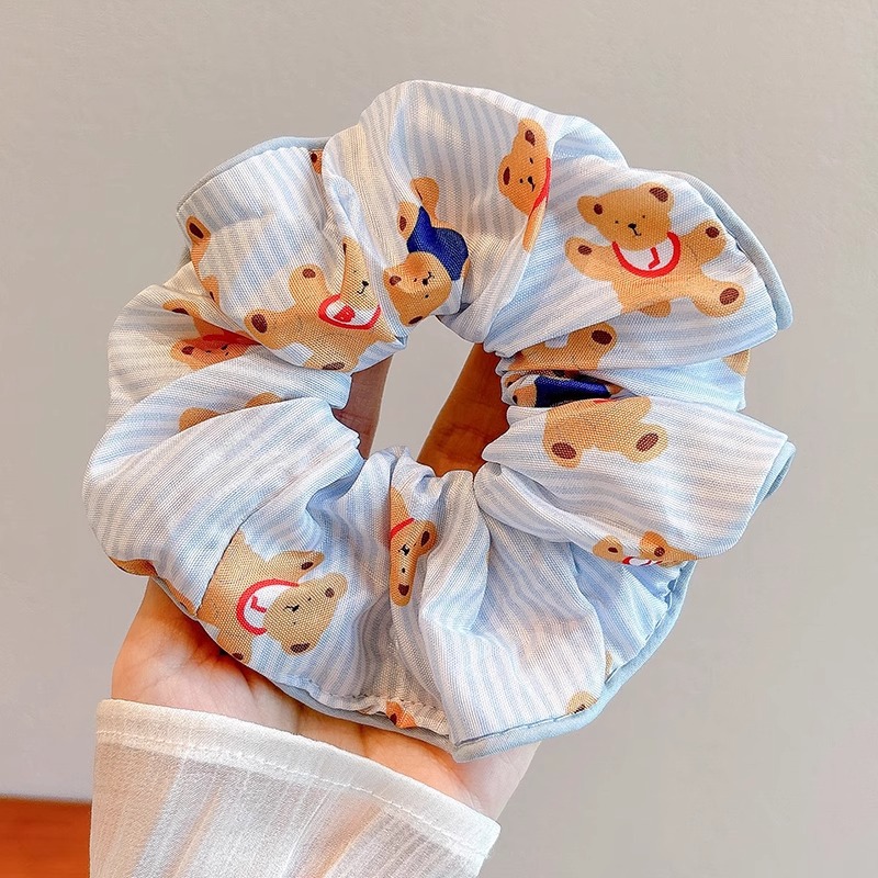 Colección de anillo de cabello lindo de intestino grande de verano de cola de caballo de cabeza de cuerda de flor de cabeza de niña universitaria estilo de alto valor de belleza joyería de cabello