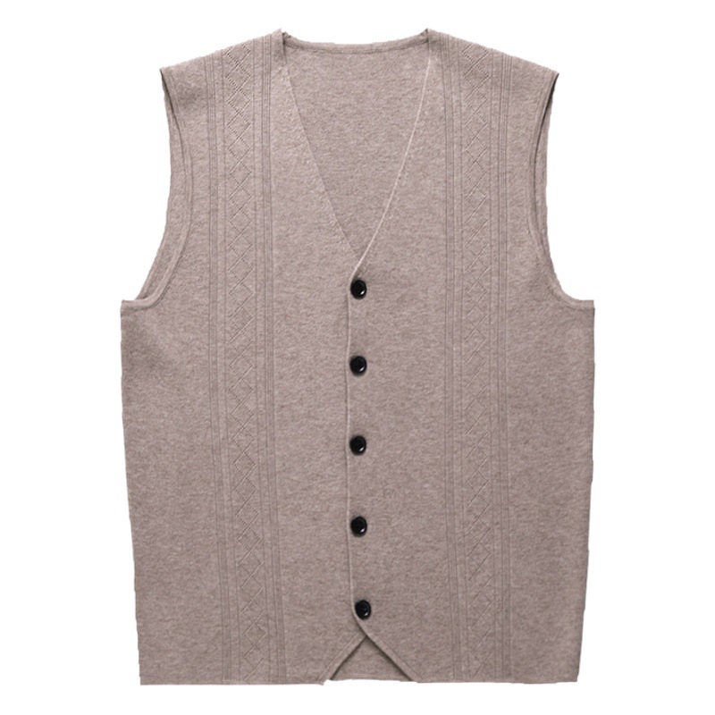 Cross-Border Spring and Autumn Men's Sweaters, Waistcoats, Fashionable Sleeveless Wool Cardigans, Vests, Men's Wholesale
