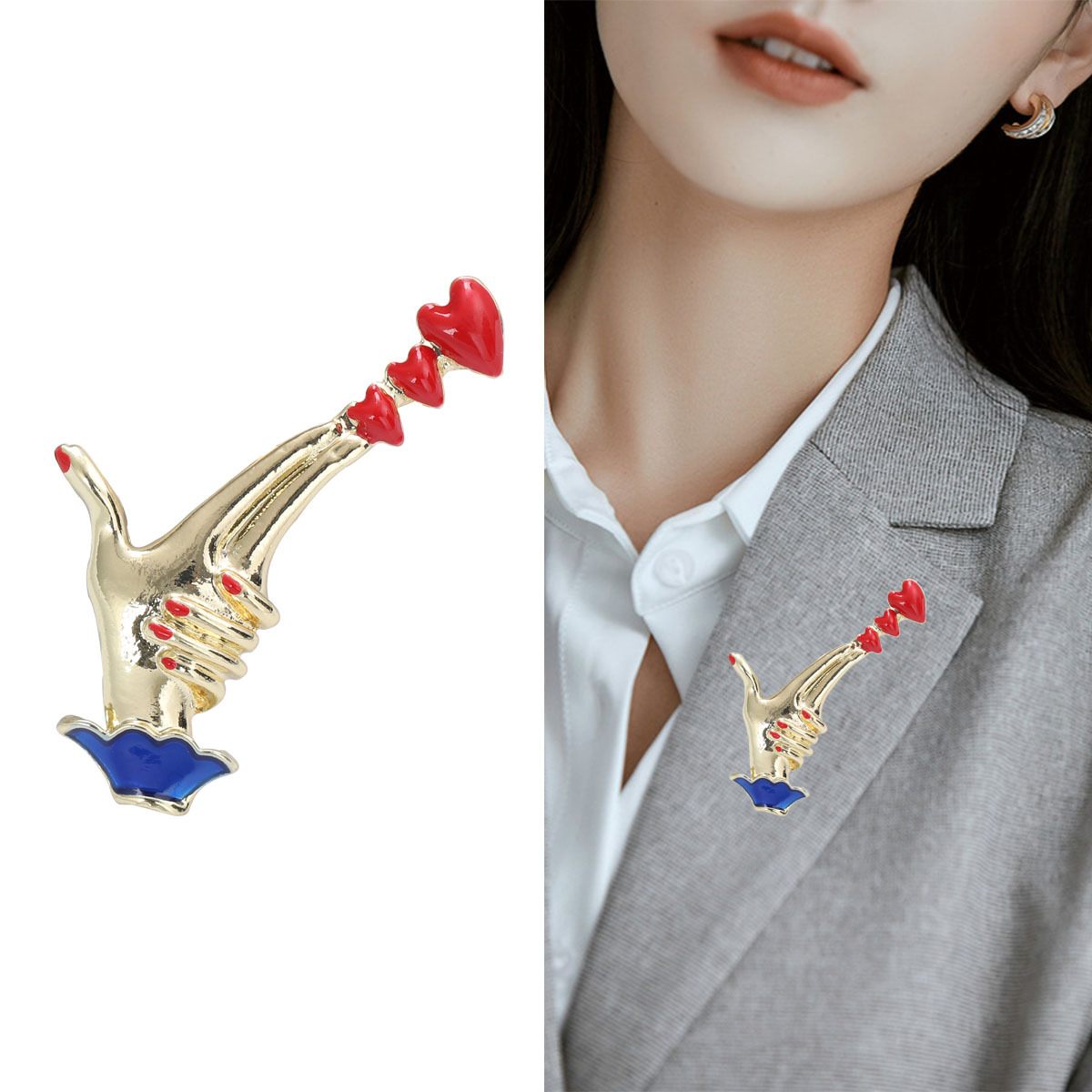 All Seasons Season Vintage Style Classic Style Pin Heart Shape Alloy Enamel Women's Brooches