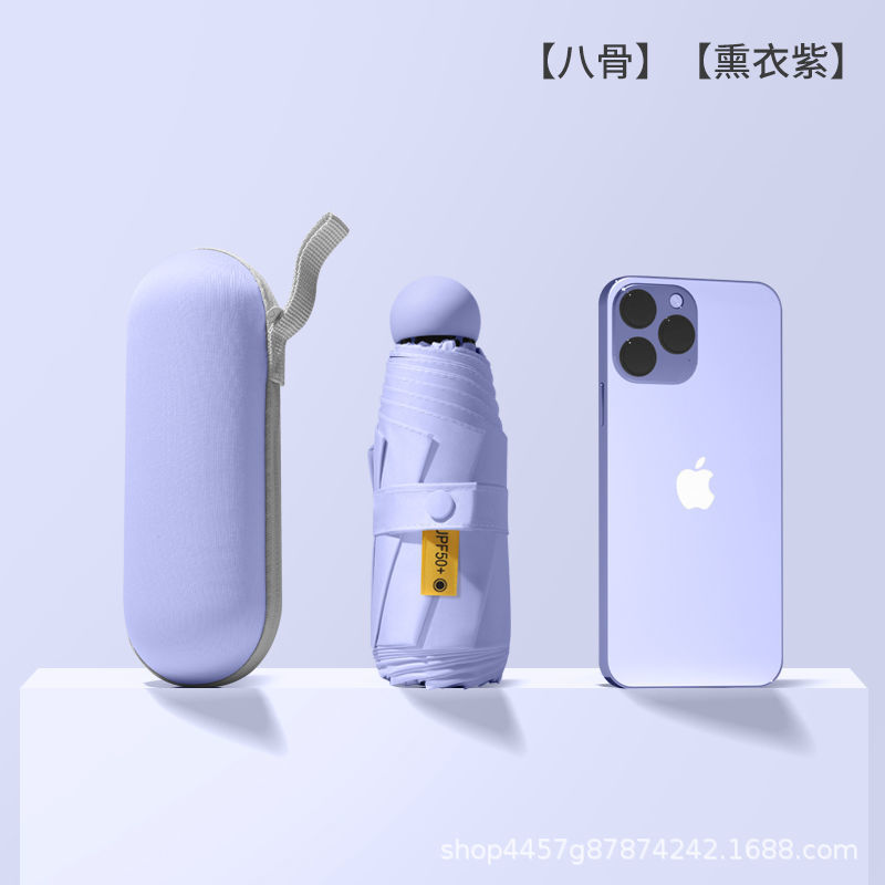 [8 본 캡슐 우산-훈제 옷 퍼플] + 핸드백