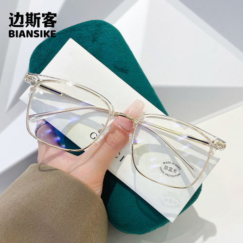 New eyebrow rack wholesale retro square TR90 myopia glasses frame for men and women 1874 anti-blue light glasses
