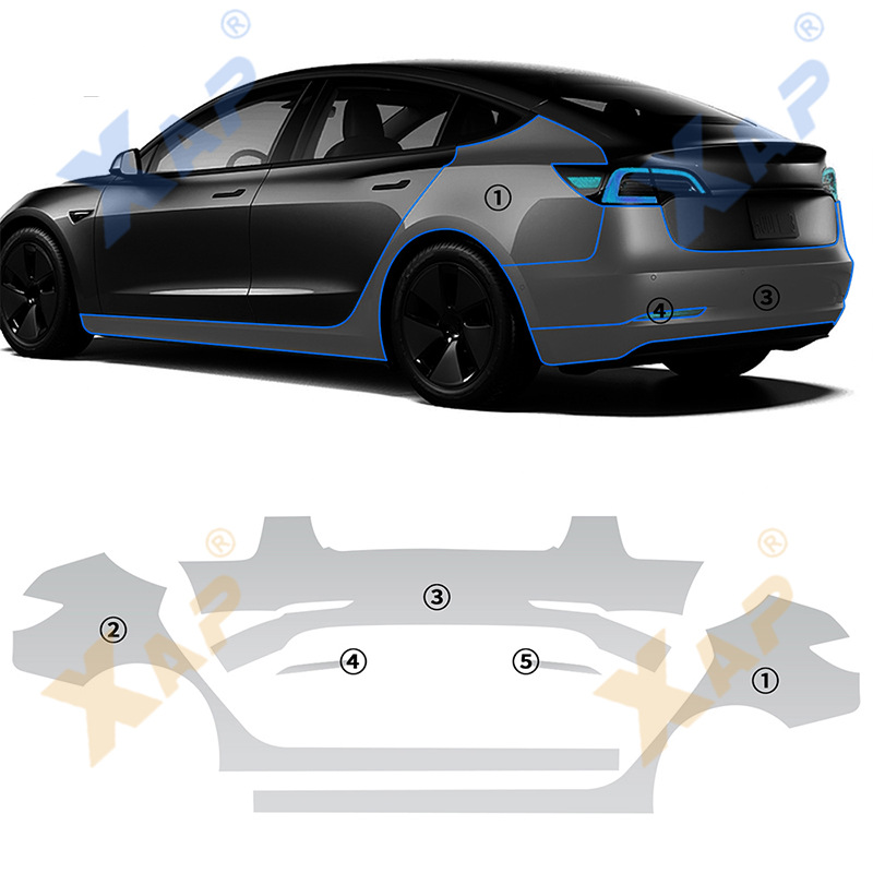 Invisible self-healing anti-scratch anti-fouling transparent protective film cross-border for Tesla Model3 20-23