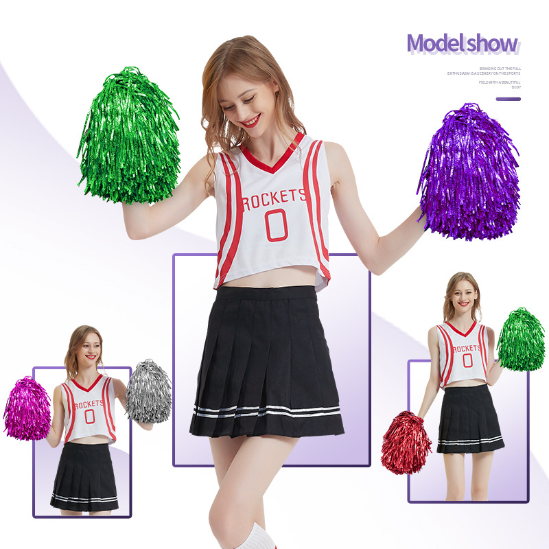 Pompones de Cheerleading de Plástico con Mango Artesanal para Baile