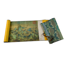 名画古画丝绸画长卷万松金阙图南宋赵伯驹江山秋色图手卷商务礼品