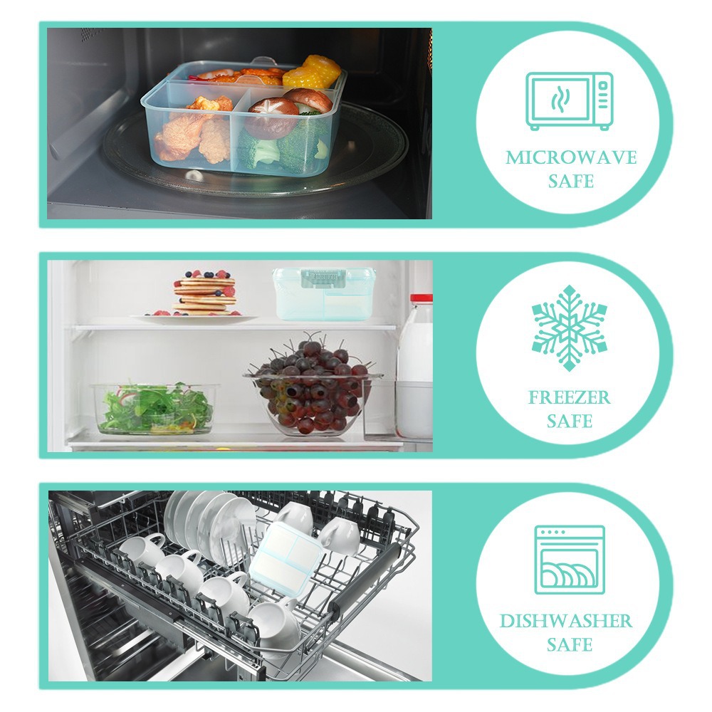 Ventas calientes de gran capacidad 1.44L cajas de almuerzo de plástico oficina estudiantes de almacenamiento de cajas de almuerzo de refrigerador