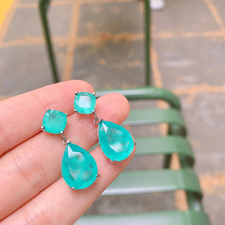 8g Weight Drop Earrings Classification 1 Pair Quantity Birthday Occasion Artificial Gemstones Material Geometric Pattern Women'S Gender Retro Style Retro Geometric Artificial Gemstones Women's Drop Earrings 1 Pair 2