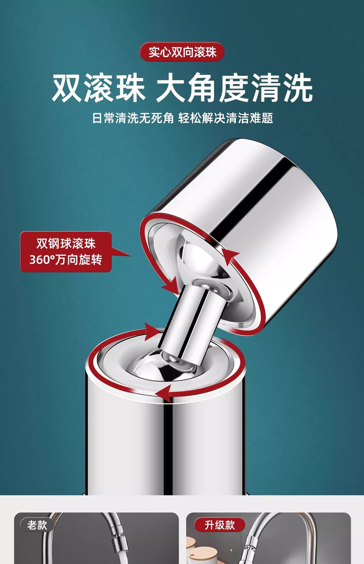 The universal splash-proof joint for kitchen faucet extenders is like a rotating bathroom sink bubble maker undefined