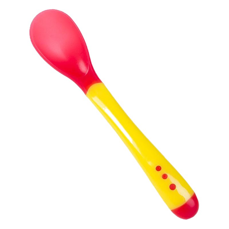 Dorado Cloth Baby Temperature Sensing Spoon Feeding Tableware Baby Temperature Sensing Soft Head Spoon Fork Single Pack 6016