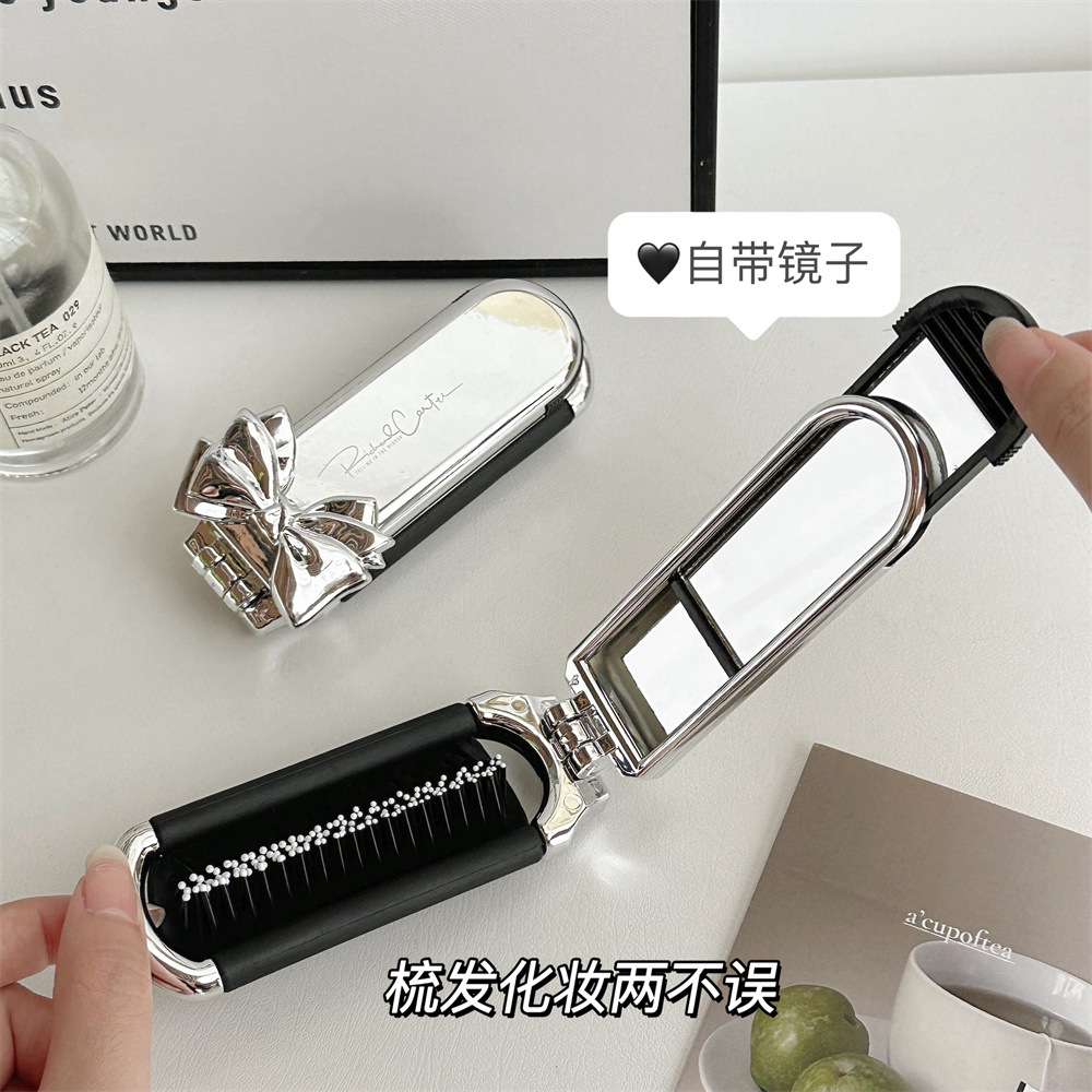 Peine plegable mini simple estilo ins peine portátil portátil de alto valor peine de cojín de aire peine de espejo de viaje peine integrado
