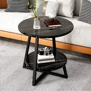 双层小茶几自有工厂批发家用创意摆件现代轻奢客厅沙发边几置物架