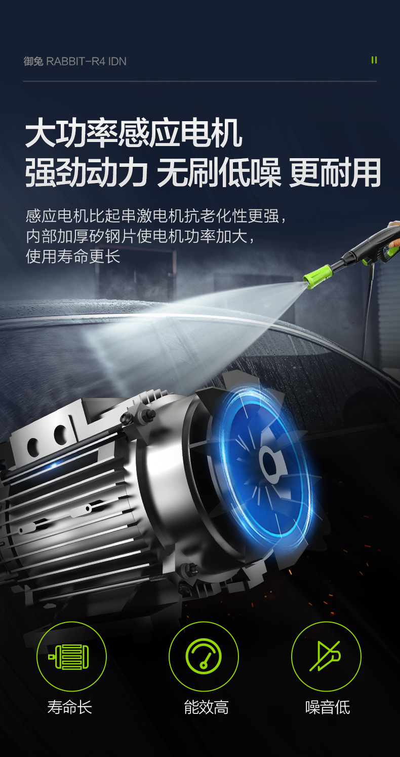 Household Car Washing Machine Sensor High-Pressure Cleaning Machine Car Brushing Artifact 220V Water Gun Water Pump Silver Fox Upgrade Wholesale