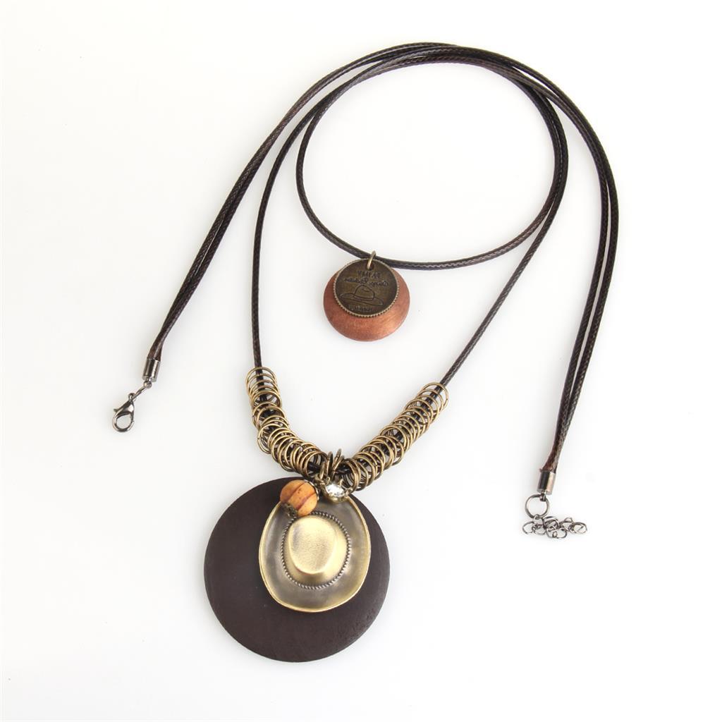 Collar largo de cera multinivel estilo étnico con accesorios de madera para mujer, regalo de cumpleaños, mayorista