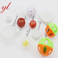 毛绒玩具内置发声塑料铃铛白色球 扁盒响盒DIY玩具配件叫叫宠物