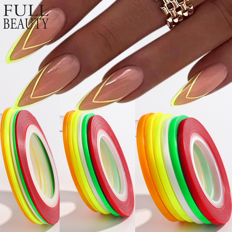Cross-Border New Nail Art Fluorescent Lines 0.8/2/3mm Fluorescent Reflective Stripes Nail Art Decoration Set Cross-Border New Nail Art Fluorescent Lines 0.8/2/3mm Fluorescent Reflective Stripes Nail Art Decoration Set