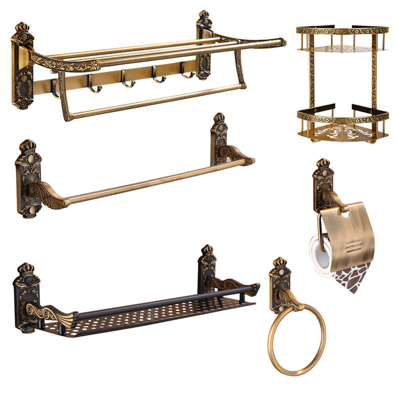 Antique Towel Rack Bathroom Set Space Aluminum Towel Rack Bathroom Kitchen Storage Rack Clothes Hook Hardware Accessories