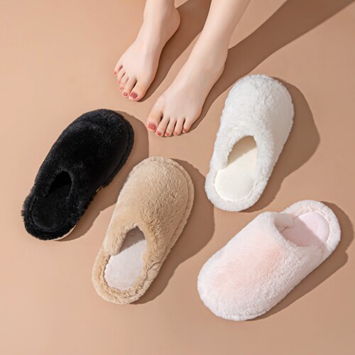 Ins Urumqi Cotton Slippers Winter Home Fuzzy Slippers Women Indoor Home Use Fluffy Slippers Wholesale