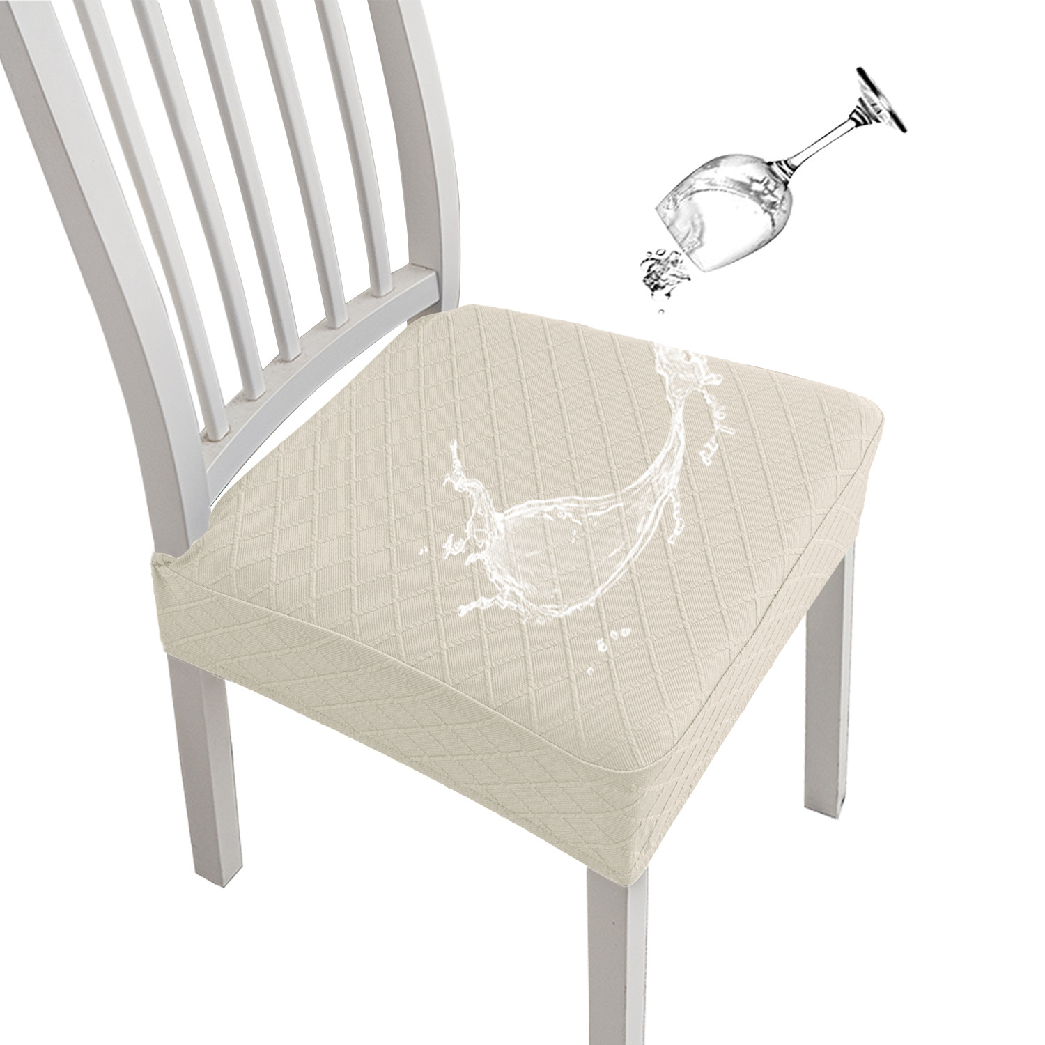 Cubierta plegable impermeable transfronteriza para el hogar del hotel sin respaldo funda de cojín del asiento cubierta de la silla impermeable elástica jacquard