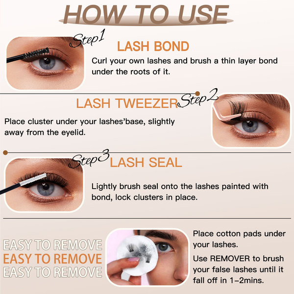 Cross-border popular natural thick C-curved false eyelash extension…