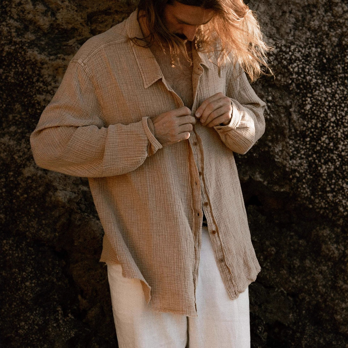 Camicia casual da uomo autunno-inverno, antipiega, a maniche lunghe, vestibilità comoda, colletto rovesciato, misto poliestere-cotone, tinta unita, dalla S alla XXXL_voghion.com