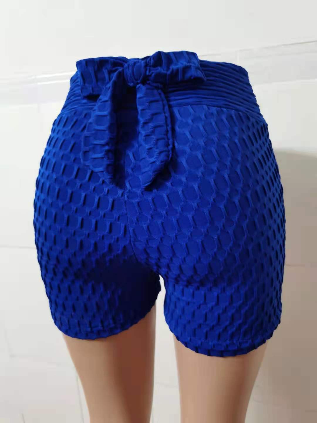 Back Bow Design Summer Sports High Waist Shorts Soft Women's Fitness Running Clothes Yoga Bicycle Shorts_voghion.com