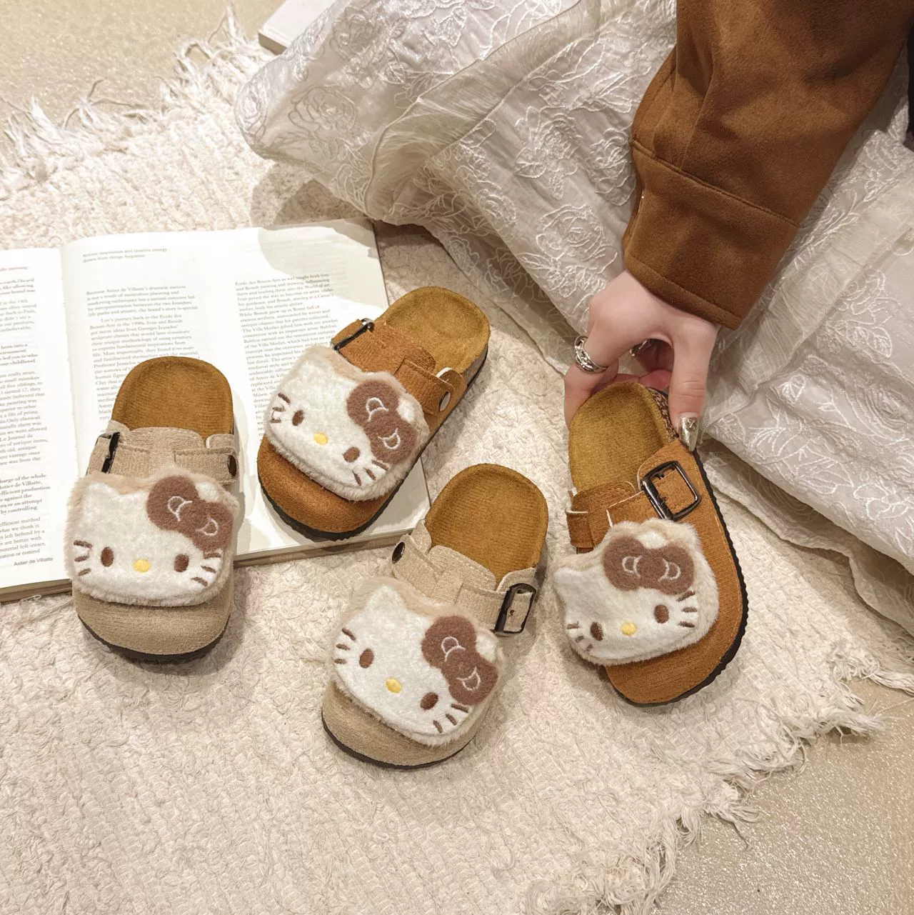 Девушки Принцесса Половина Тапочки Весна 2025 Новый стиль Детские ботинки Birken на мягкой подошве