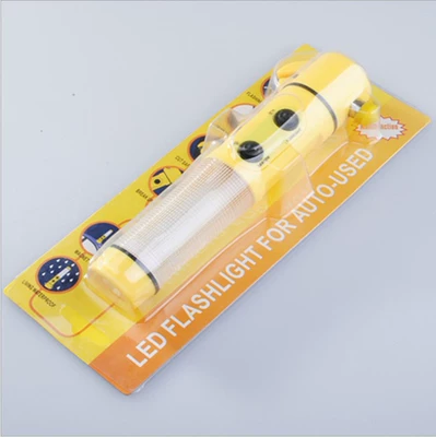 Qəza çəkici multi-function flashlight car window - four-in-one-safety-hammer-suction-card-packaging