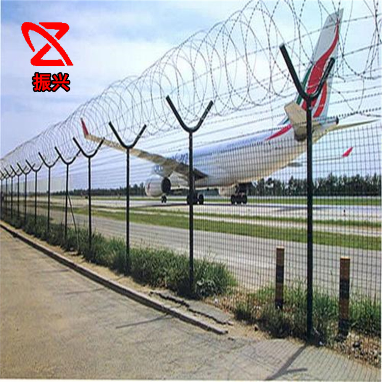 机场围栏监狱护栏网Y型柱看守所军事边防隔离刀片防攀爬刺绳网墙