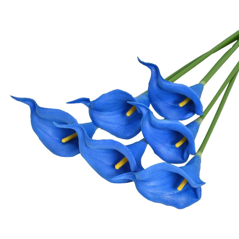 Artificial pu mini Calla Lily boda fotografía decoración del hogar mano-sensación flor falsa fábrica al por mayor