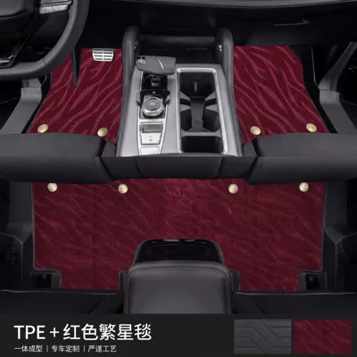 Modelə uyğun ayaqaltı — Wear-Resistant, and Easy to Maintain - tpe-single-layer-floor-mat-red-starry-blanket-threshold-included