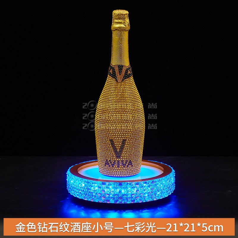 Portavino con patrón de diamantes dorados, pequeño, colorido