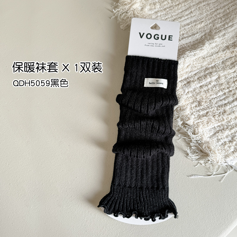 加厚儿童袜套堆堆袜女童2025秋冬新款木耳边保暖小腿袜针织袜套|undefined