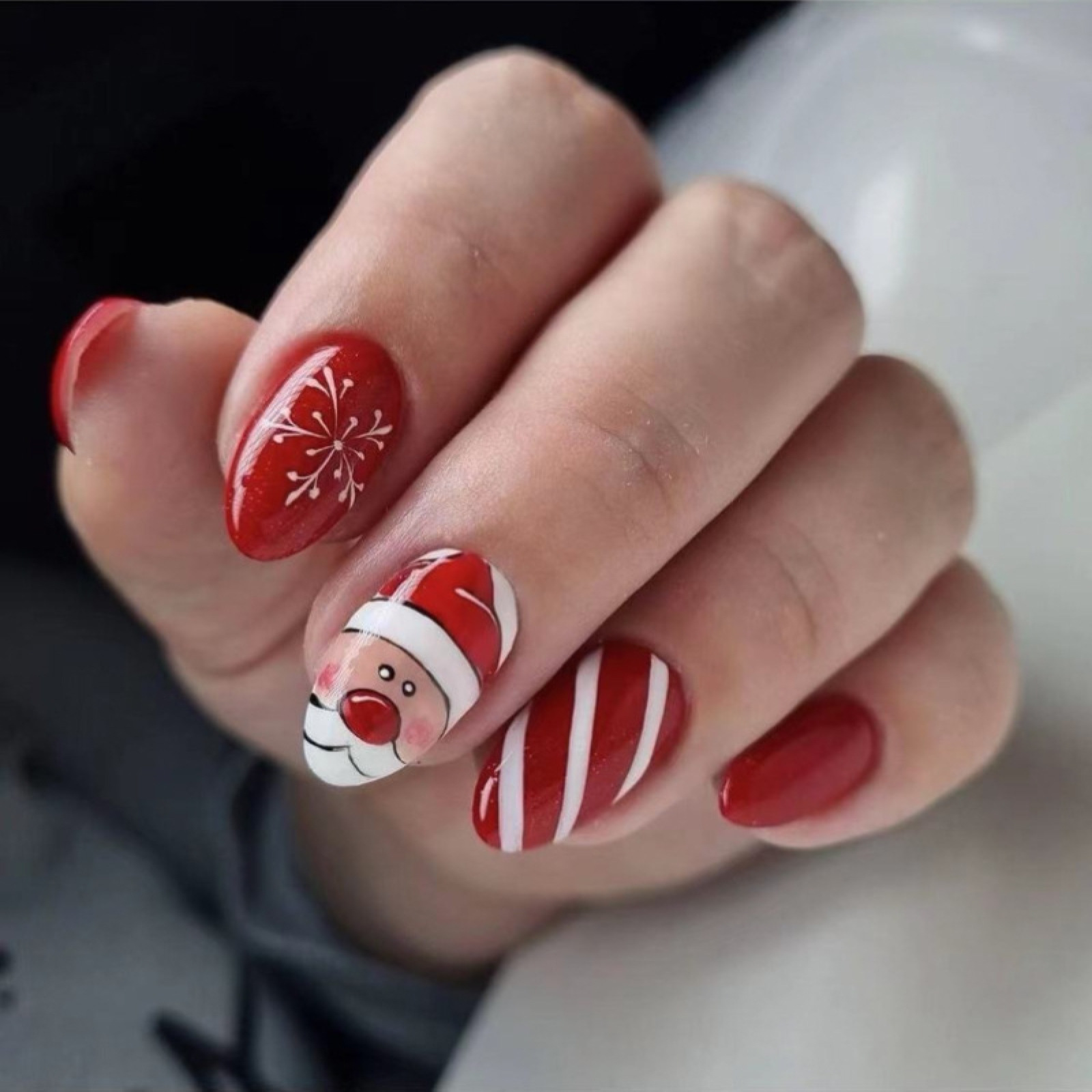 Christmas Tree, Santa Claus Pattern Christmas Cute Christmas Tree Santa Claus ABS Nail Patches 1 Set