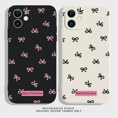 Suitable for iphone14pro mobile phone case 15promax soft shell apple 13pro bow 12 mini apple 6s