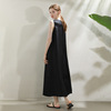 Silk retro elegant long skirt, sleevless dress