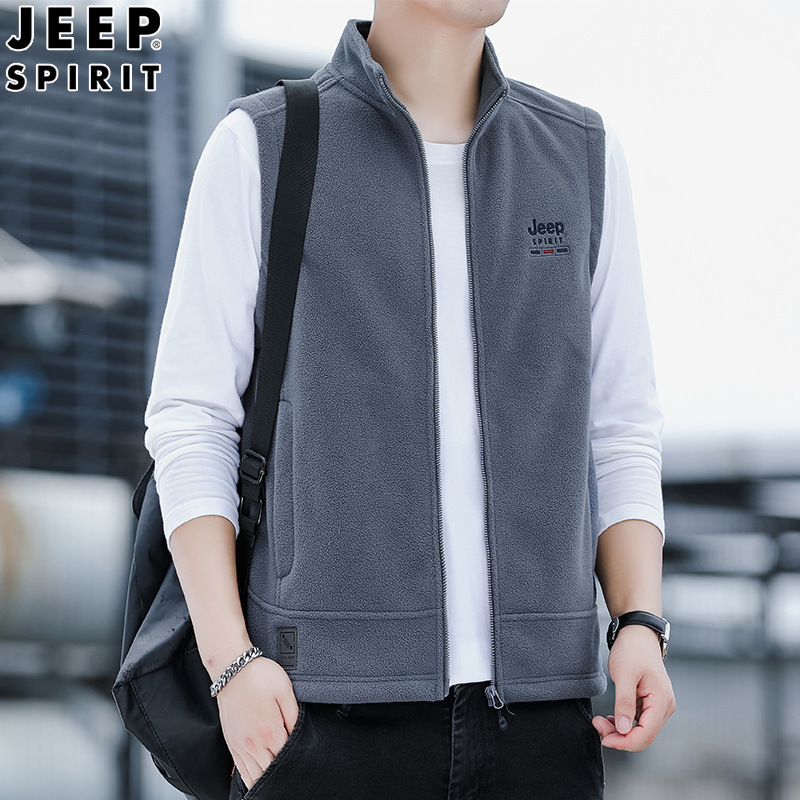 青年男装加厚马甲宽松2023冬季新款纯色休闲无帽保暖外套7018