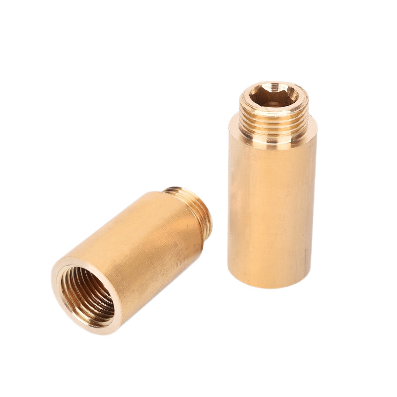 All copper 4 points inner and outer wire extension joint thickened lengthened triangle valve faucet hexagon extension direct