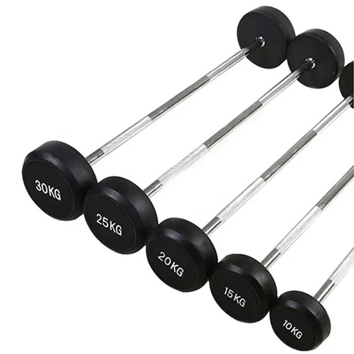 Straight bar curved bar fixed barbell round head rubber-coated one-piece barbell gym personal training studio weightlifting barbell