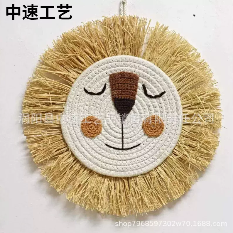 波西米亚风拉菲草墙饰壁饰家居装饰挂件挂饰北欧风饰品创意家居