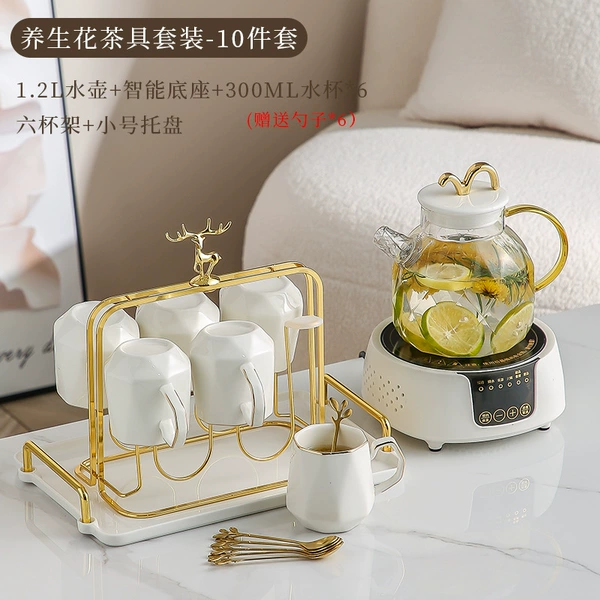 Smart base + 1.2L pot + 6 cups + Golden Deer cup holder + tray, free golden spoon