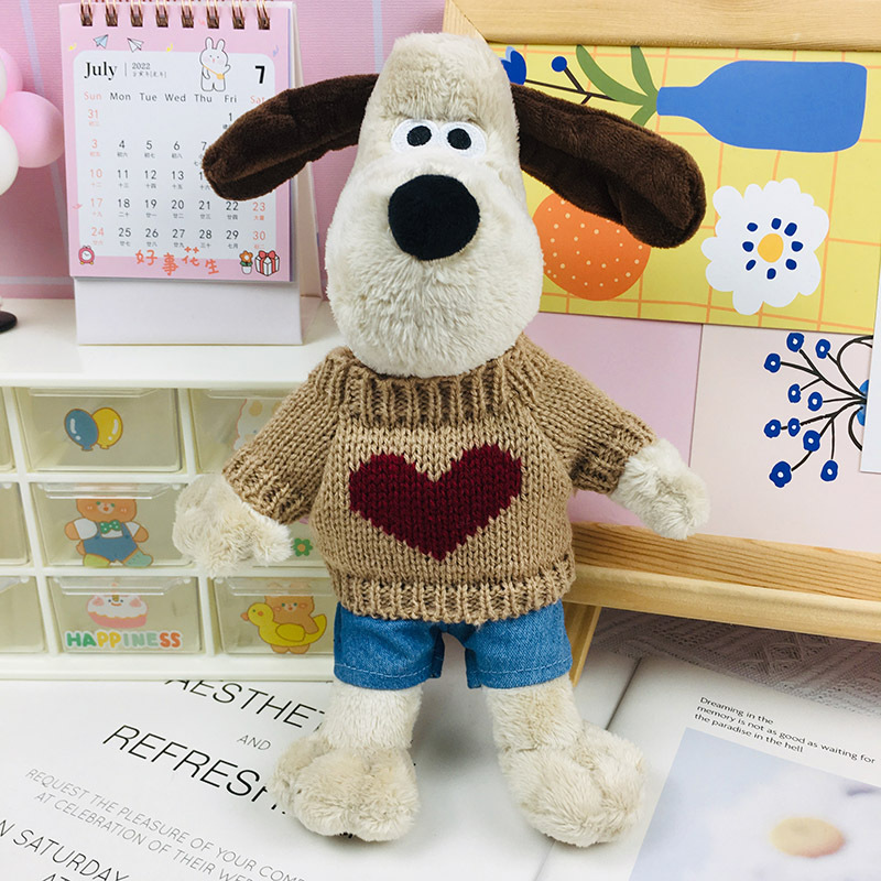 棕爱心毛衣+牛仔裤