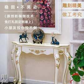 玄关柜欧式桌子靠墙端景台走廊边柜隔断客厅轻奢半圆进门入户装饰