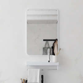 KE3C方形浴室镜子置物架贴墙粘洗手卫生间厕所梳妆台