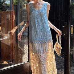[金箔] 中空ビーズ刺繍タッセルテンセルベスト 2025 新しいフレンチスタイルの優しいスタイル、甘くて年齢を軽減します